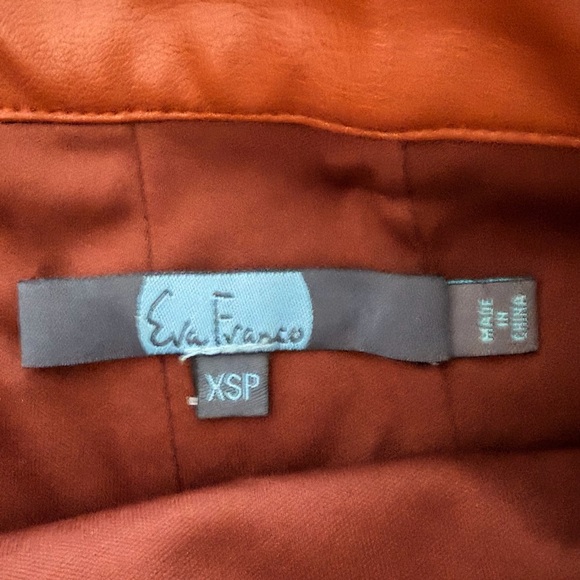 NWOT Eva Franco Rust and Brown Faux Leather Skirt xsmall petite - Picture 4 of 4